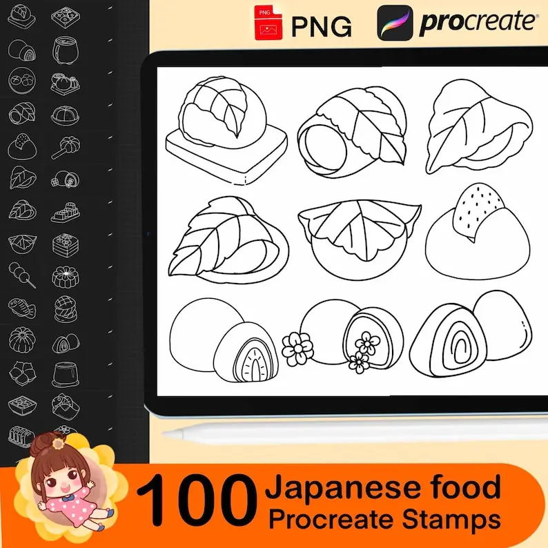 100 Procreate Japanese Food Stamps 7 100 procreate japanese food stamps4
