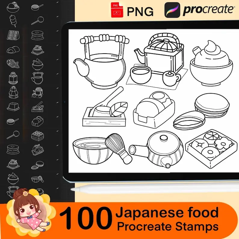 100 Procreate Japanese Food Stamps 5 100 procreate japanese food stamps6