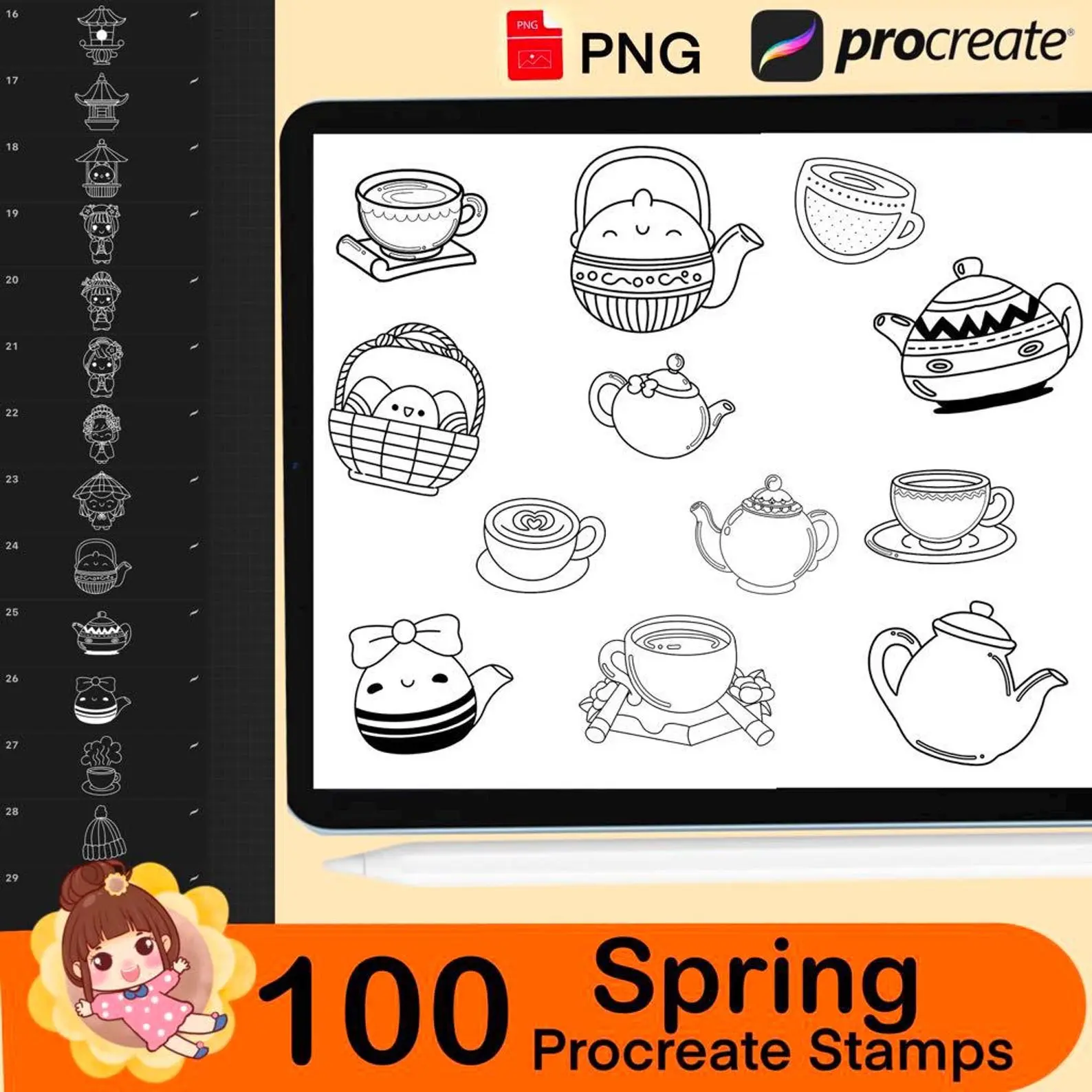 100 Procreate Spring Stamps Procreate 3 100 procreate spring stamps 7