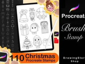 110 procreate christmas stamps