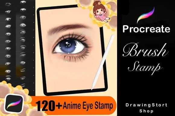 120 Procreate Anime Eye Stamps Procreate Stamps Digital Brush Set Manga Eyes Stamp Procreate Eye Stamp Procreate Eye Brush 4 120 procreate anime eye stamps
