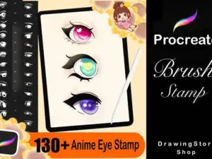 130 procreate anime eye stamps procreate chibi stamps
