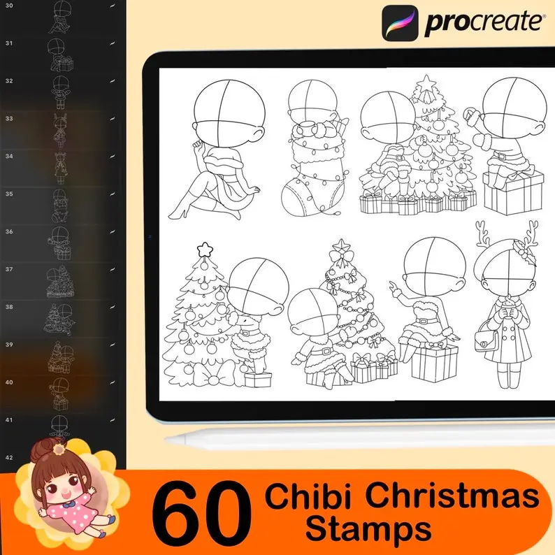 140 Procreate Chibi Girl Stamps 8 140 procreate chibi girl stamps3