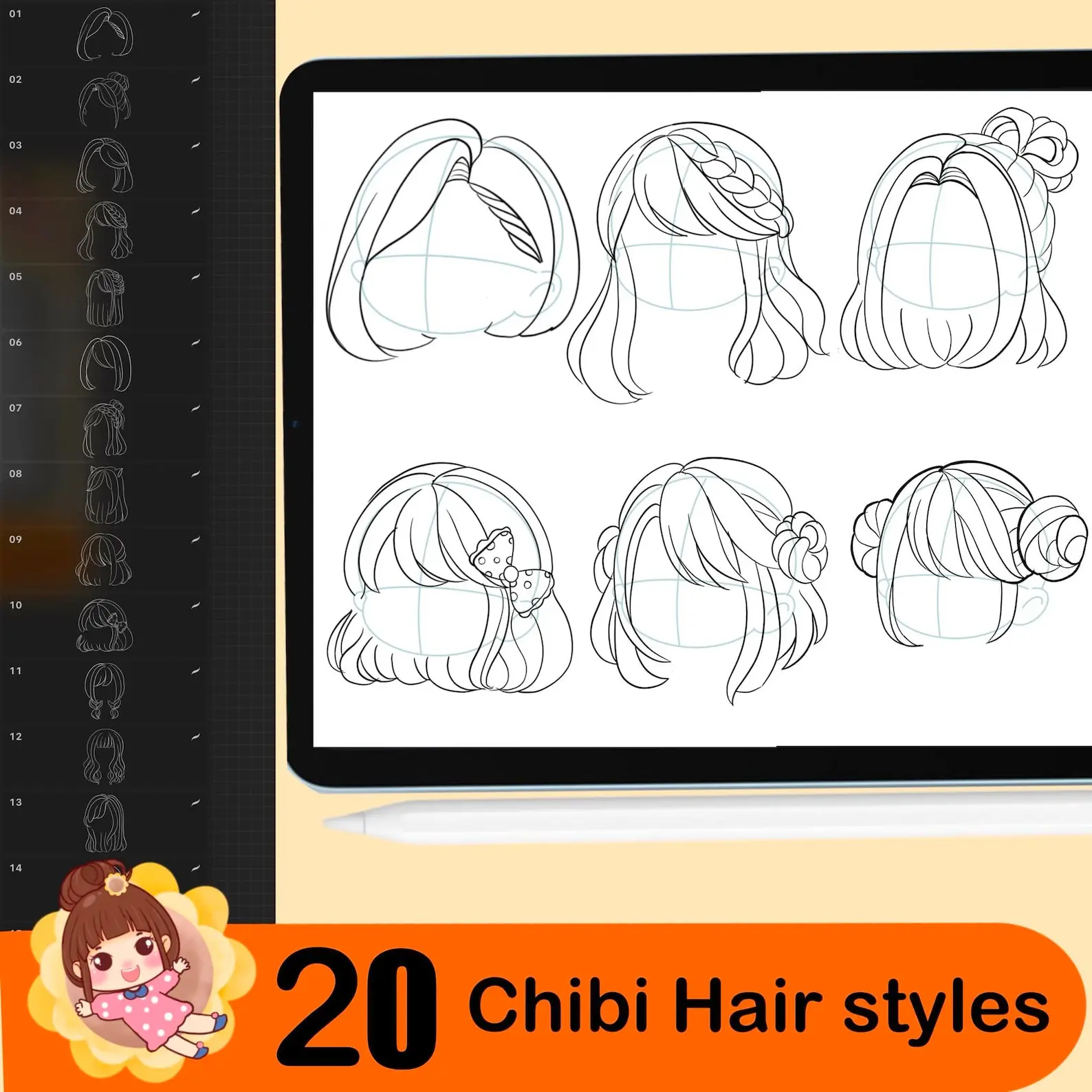160 Procreate Chibi Girl Christmas 10 160 procreate chibi girl christmas stamps 2