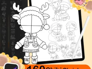 160 procreate chibi girl christmas stamps 7