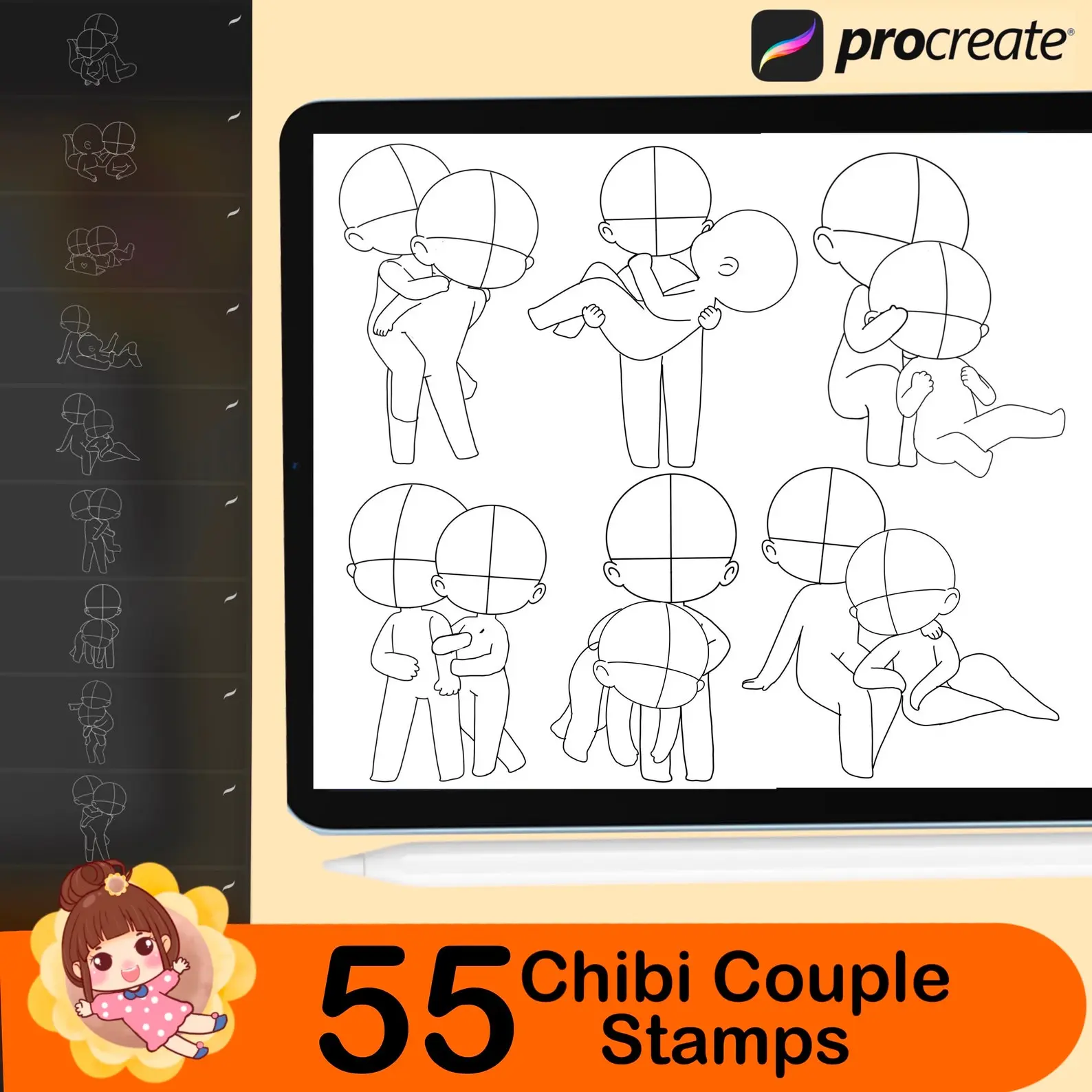 170 Procreate Chibi Couple 9 170 procreate chibi couple stamp 5