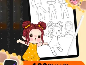 180 procreate chibi stamp brushes 8