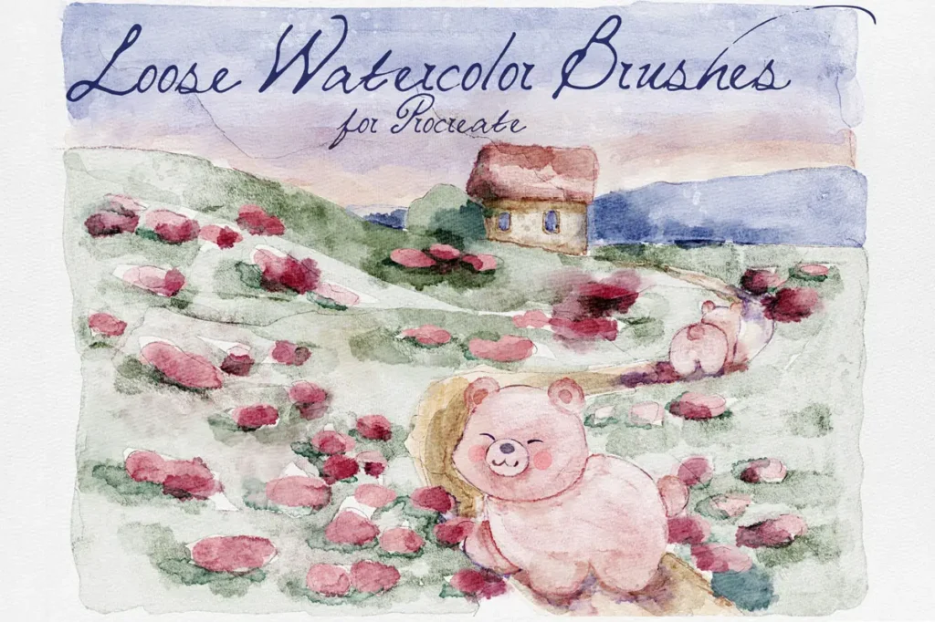 Loose Watercolor brushes for Procreate 2 24 loose watercolor procreate brushes 1024x682 1