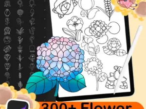 300 procreate flower stamps1