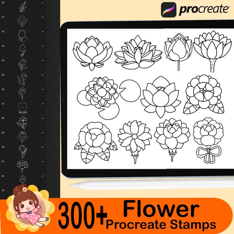 300 Procreate Flower Stamps Procreate 8 300 procreate flower stamps4