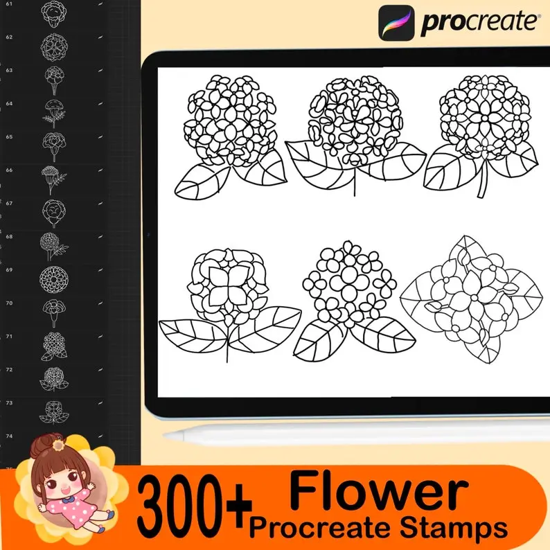 300 Procreate Flower Stamps Procreate 7 300 procreate flower stamps5