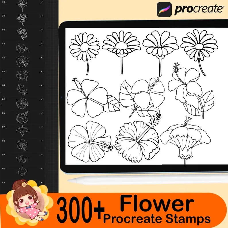 300 Procreate Flower Stamps Procreate 6 300 procreate flower stamps6