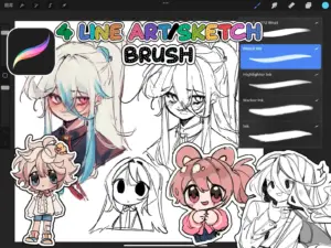 4 procreate lineart sketchbrushes 5