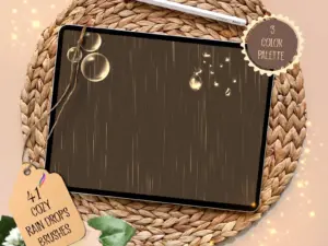 41 procreate cozy rain drops brushes brushset 1