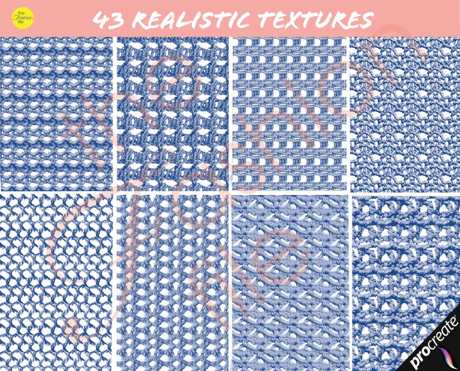 43 Procreate Crochet Texture Brushes 3 43 procreate crochet texture brushes 1 1