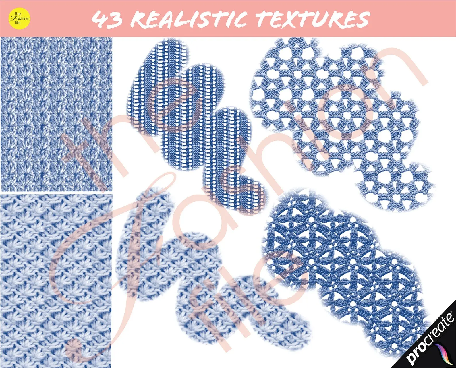 43 Procreate Crochet Texture Brushes 2 43 procreate crochet texture brushes 2