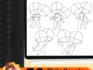 50 procreate chibi couple stamp 27