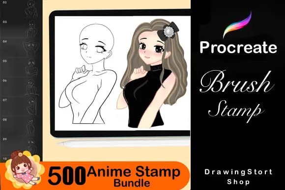 500 Anime Stamps Procreate Brush Set 2 500 anime stamps procreate brush set 4