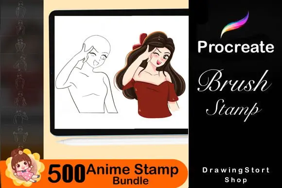500 Anime Stamps Procreate Brush Set 4 500 anime stamps procreate brush set 5