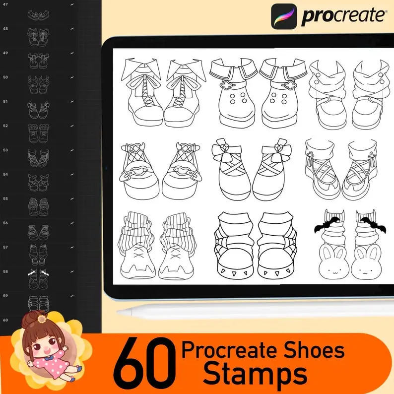 500 Procreate Chibi Stamp Brushes Chibi 10 500 procreate chibi stamp brushes3