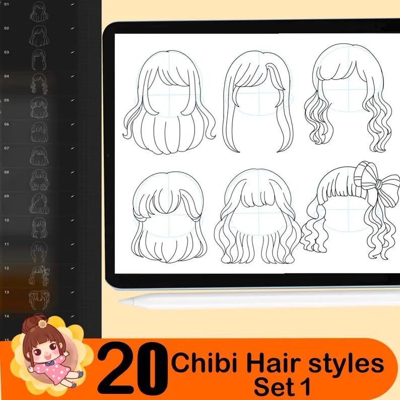 500 Procreate Chibi Stamp Brushes Chibi 6 500 procreate chibi stamp brushes7