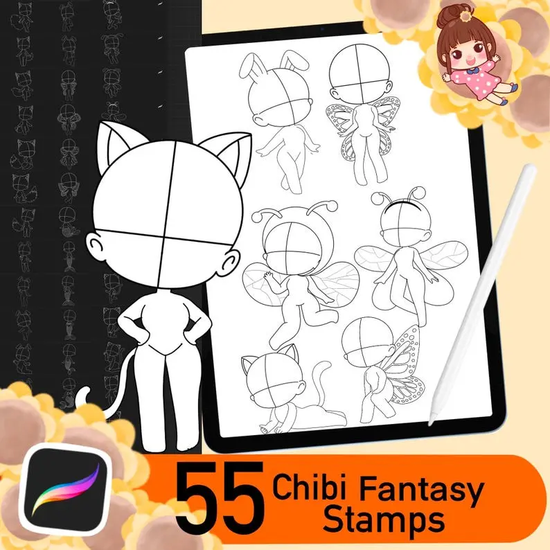 55 Figure Stamps Brushes for Procreate 10 55 figure stamps brushes for procreate1