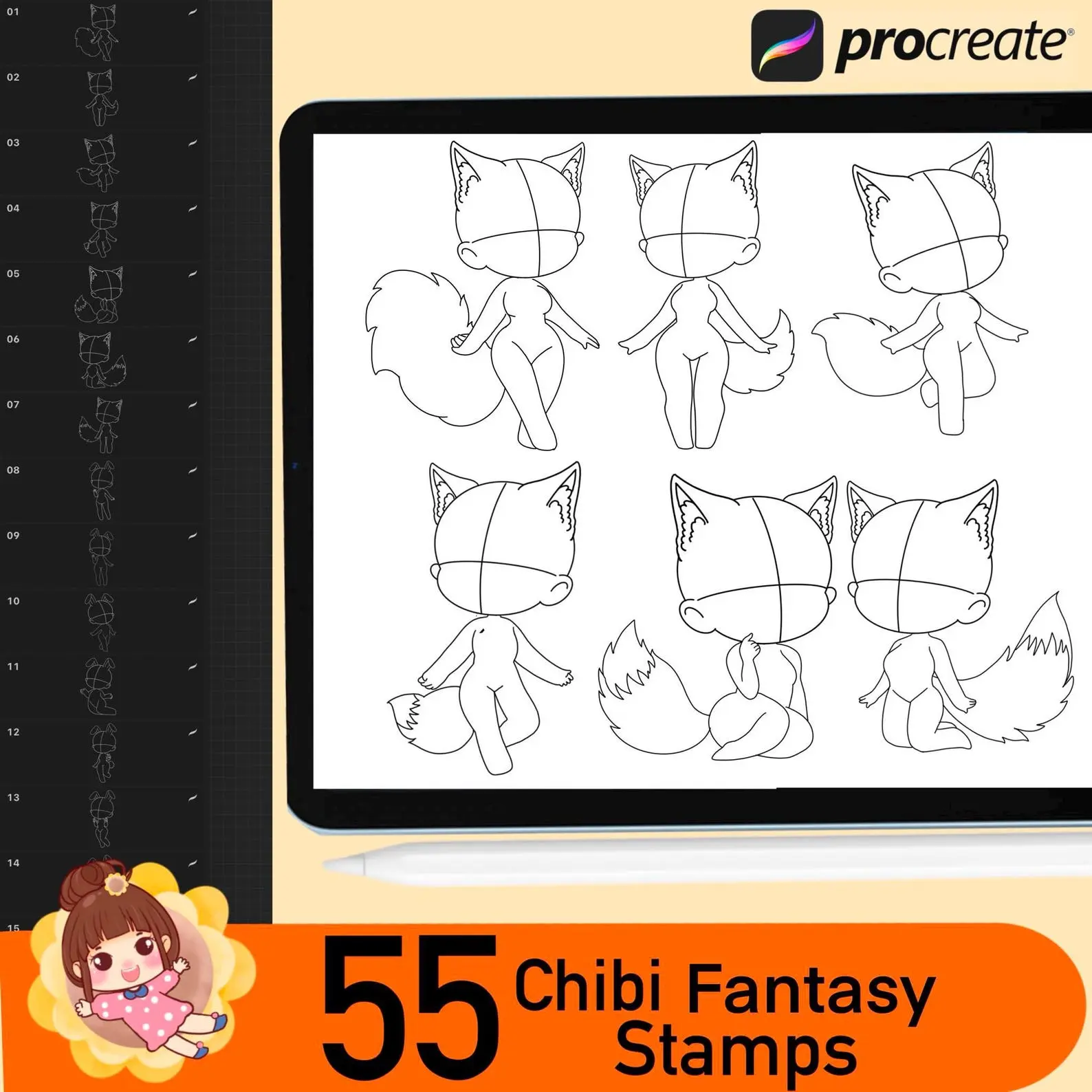 55 Figure Stamps Brushes for Procreate 9 55 figure stamps brushes for procreate2