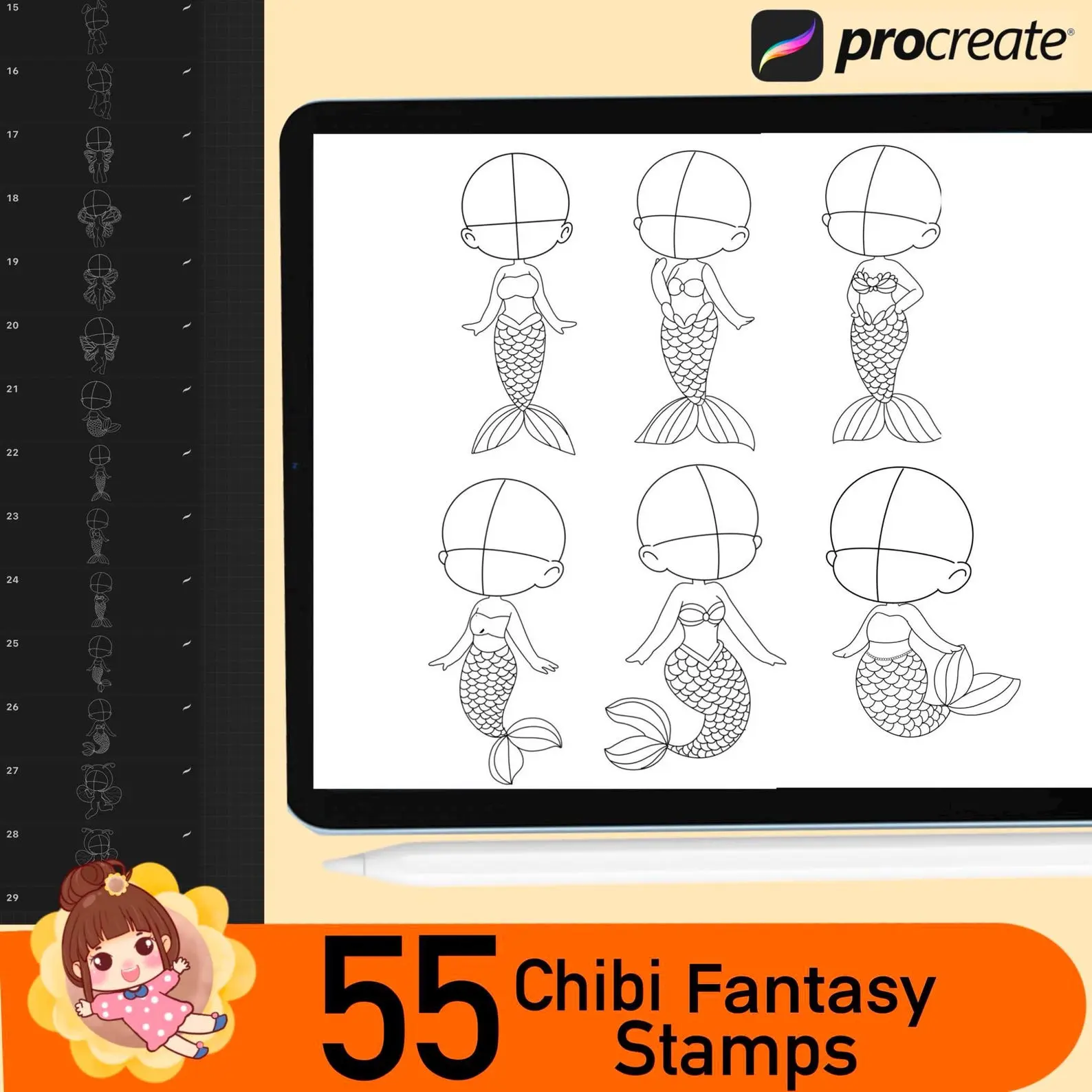 55 Figure Stamps Brushes for Procreate 7 55 figure stamps brushes for procreate4