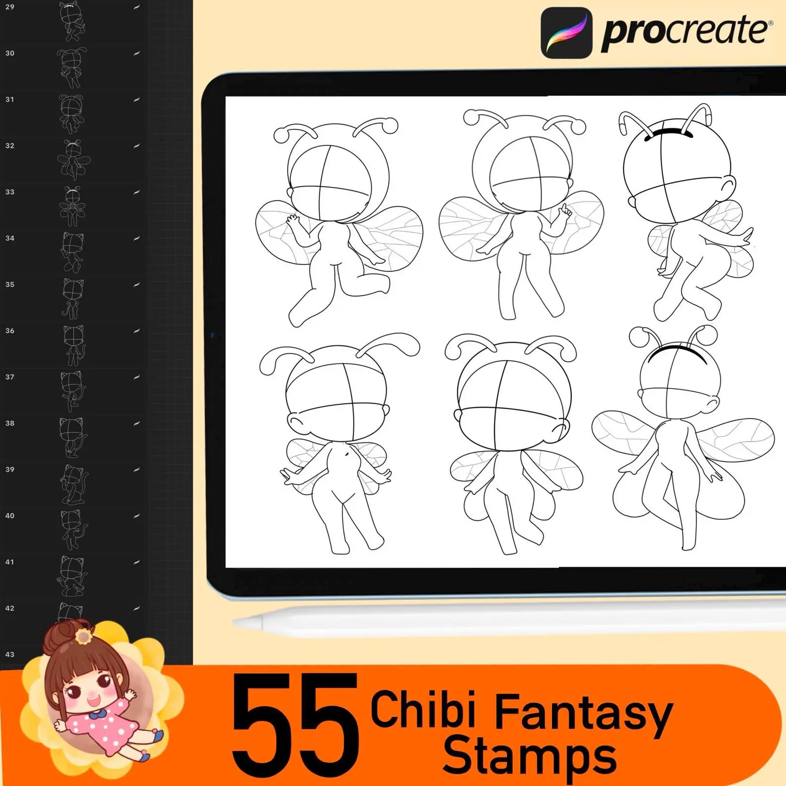 55 Figure Stamps Brushes for Procreate 6 55 figure stamps brushes for procreate5