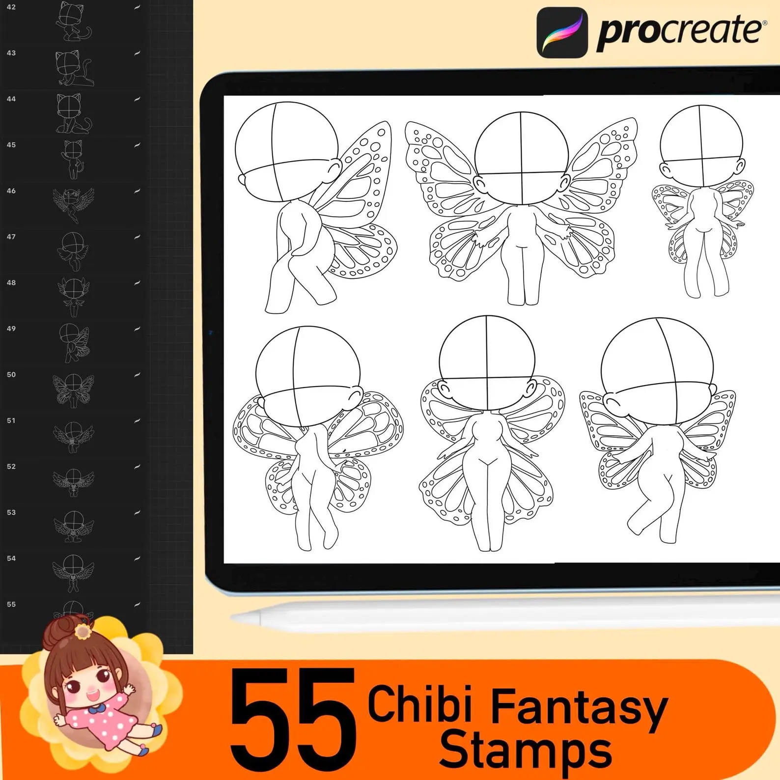 55 Figure Stamps Brushes for Procreate 4 55 figure stamps brushes for procreate7
