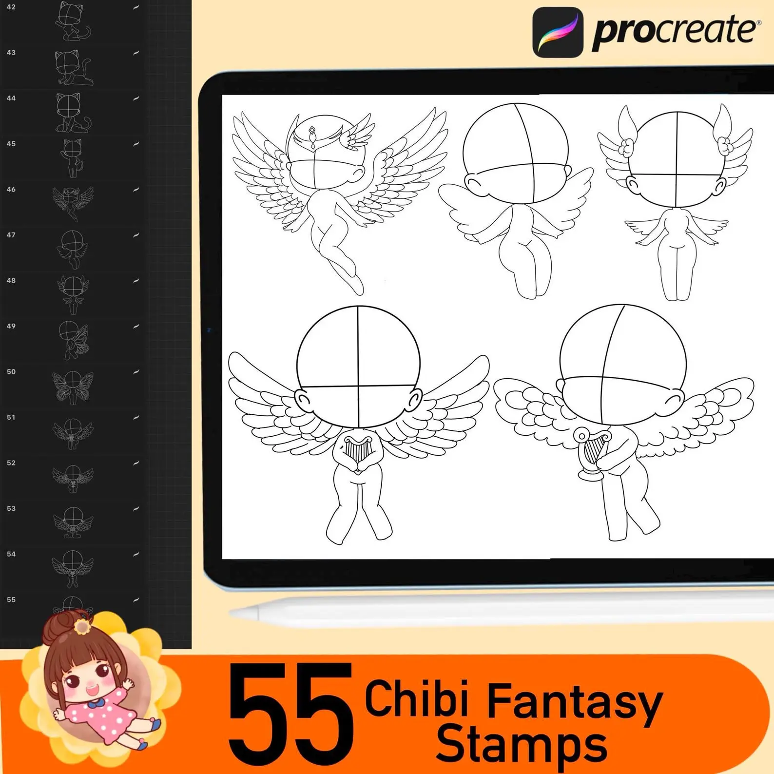 55 Figure Stamps Brushes for Procreate 3 55 figure stamps brushes for procreate8