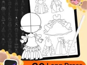 60 procreate long dress stamps1