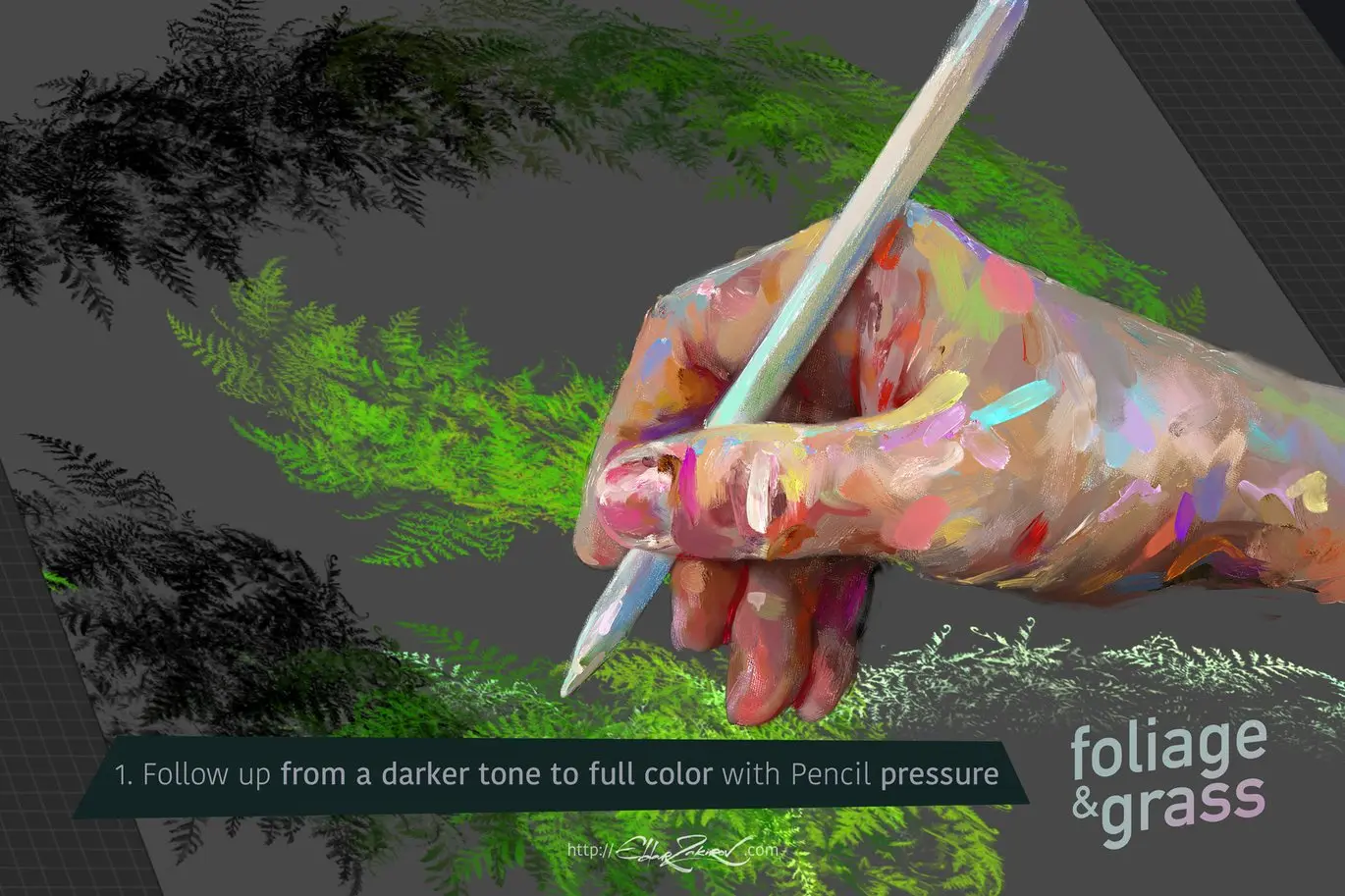 60 pincéis 'Foliage & Grass' para Procreate 5 60 foliage procreate brushes including leaves 6