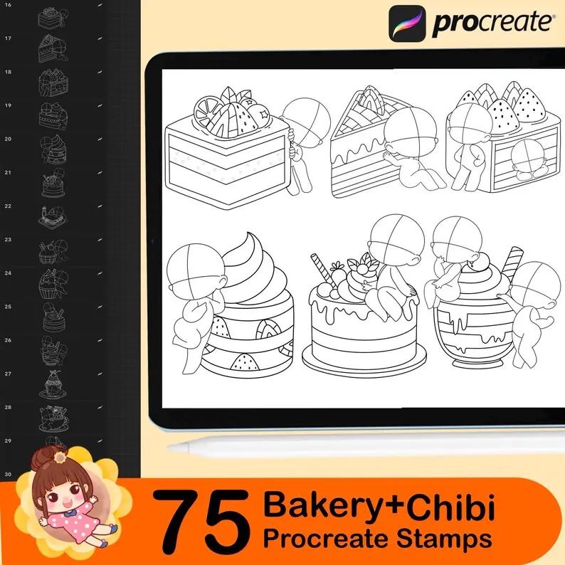75 Procreate Kawaii Bakery Bases and Stamps 9 75 procreate kawaii bakery bases and stamps3