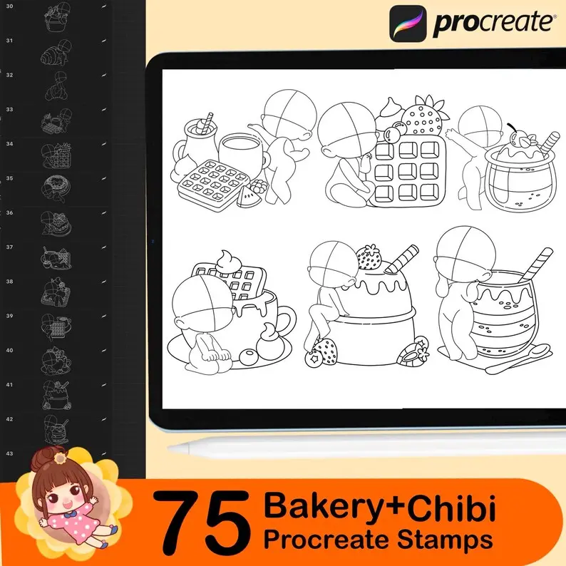 75 Procreate Kawaii Bakery Bases and Stamps 8 75 procreate kawaii bakery bases and stamps4