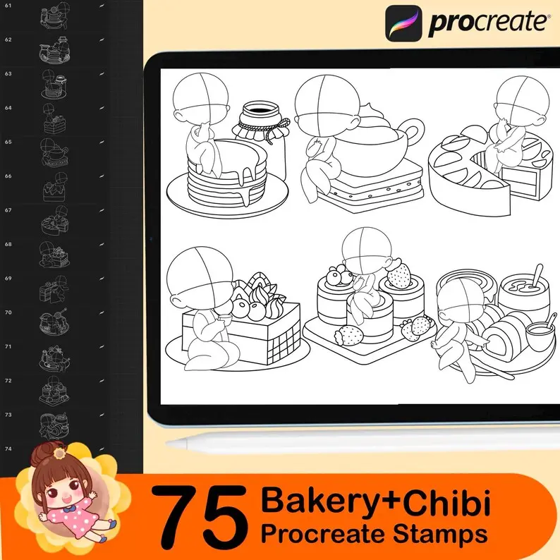 75 Procreate Kawaii Bakery Bases and Stamps 6 75 procreate kawaii bakery bases and stamps6