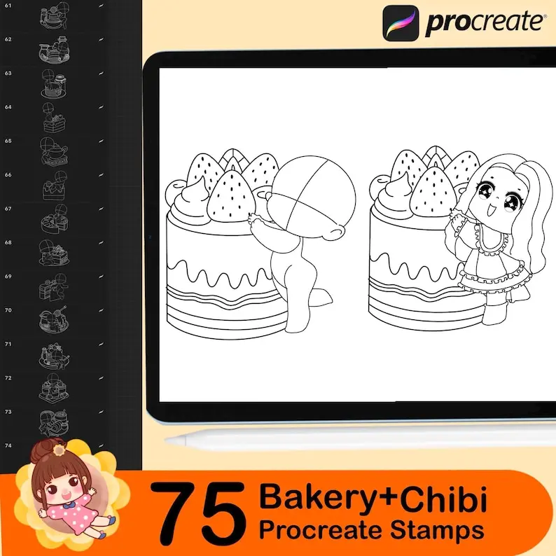 75 Procreate Kawaii Bakery Bases and Stamps 5 75 procreate kawaii bakery bases and stamps7