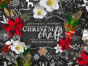 christmas chalk procreate brushes 7