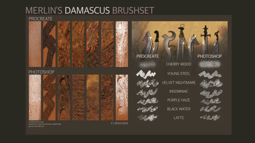 Damascus Brushes 3 Damascus Brushes - Image 3