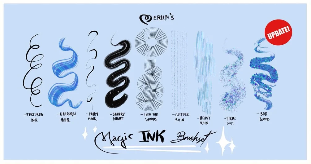 Merlin’s Magic Ink Brushset (Procreate Update) 3 Merlin’s Magic Ink Brushset (Procreate Update) - Image 3