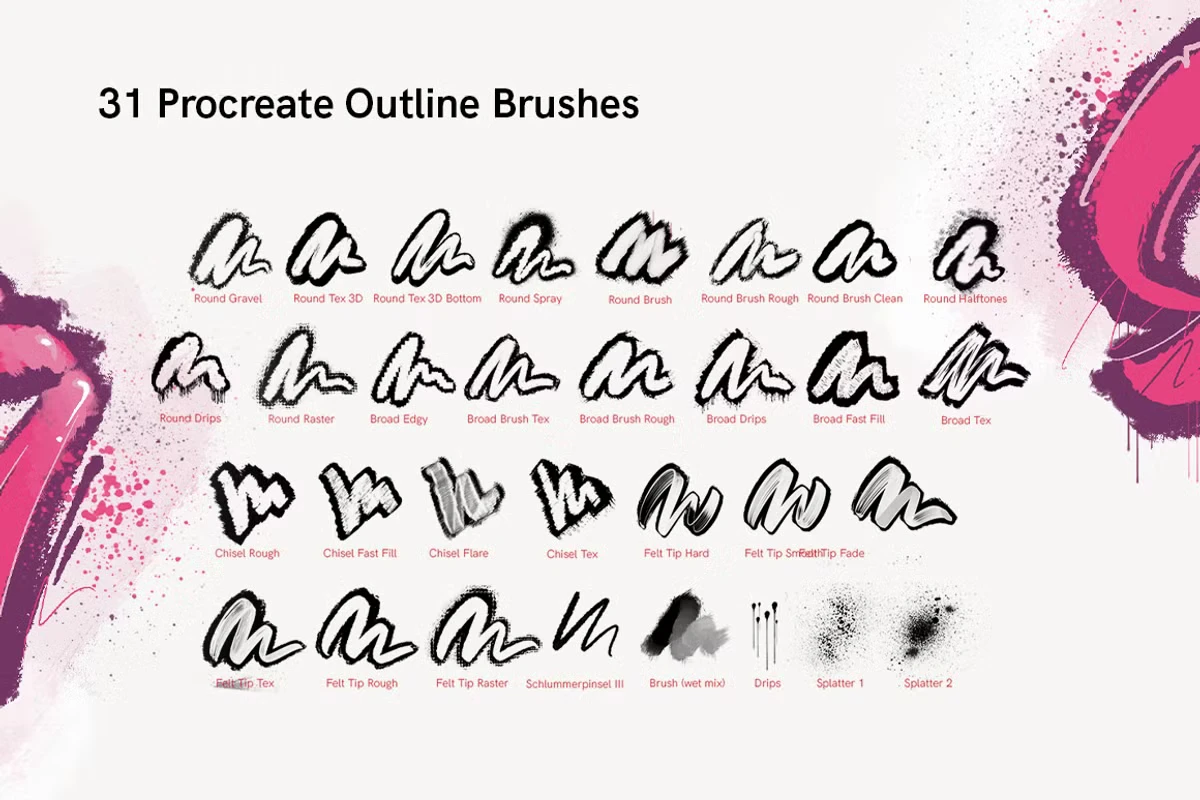 Dirty Outlines - Procreate Brushes 3 Dirty Outlines - Procreate Brushes - Image 3