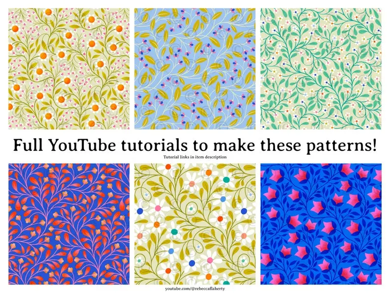 The Pattern Maker Canvas - Trailing Floral 2 fur procreate brushes furry procreate9