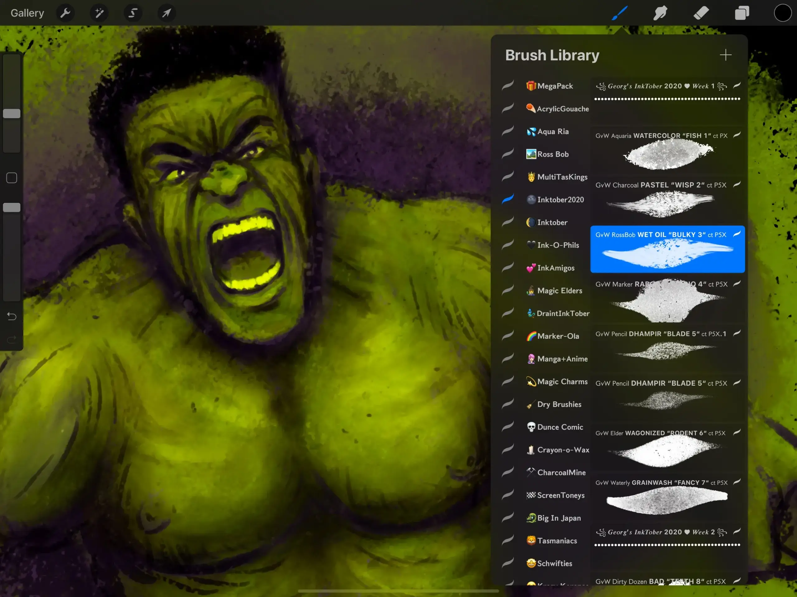 Georg's BRUSHTOBER Bundle 2020-2021: 150+ Ink, Pen, Marker, and Dual Color Paint Brushes for Procreate 2 georgs brushtober bundle 1