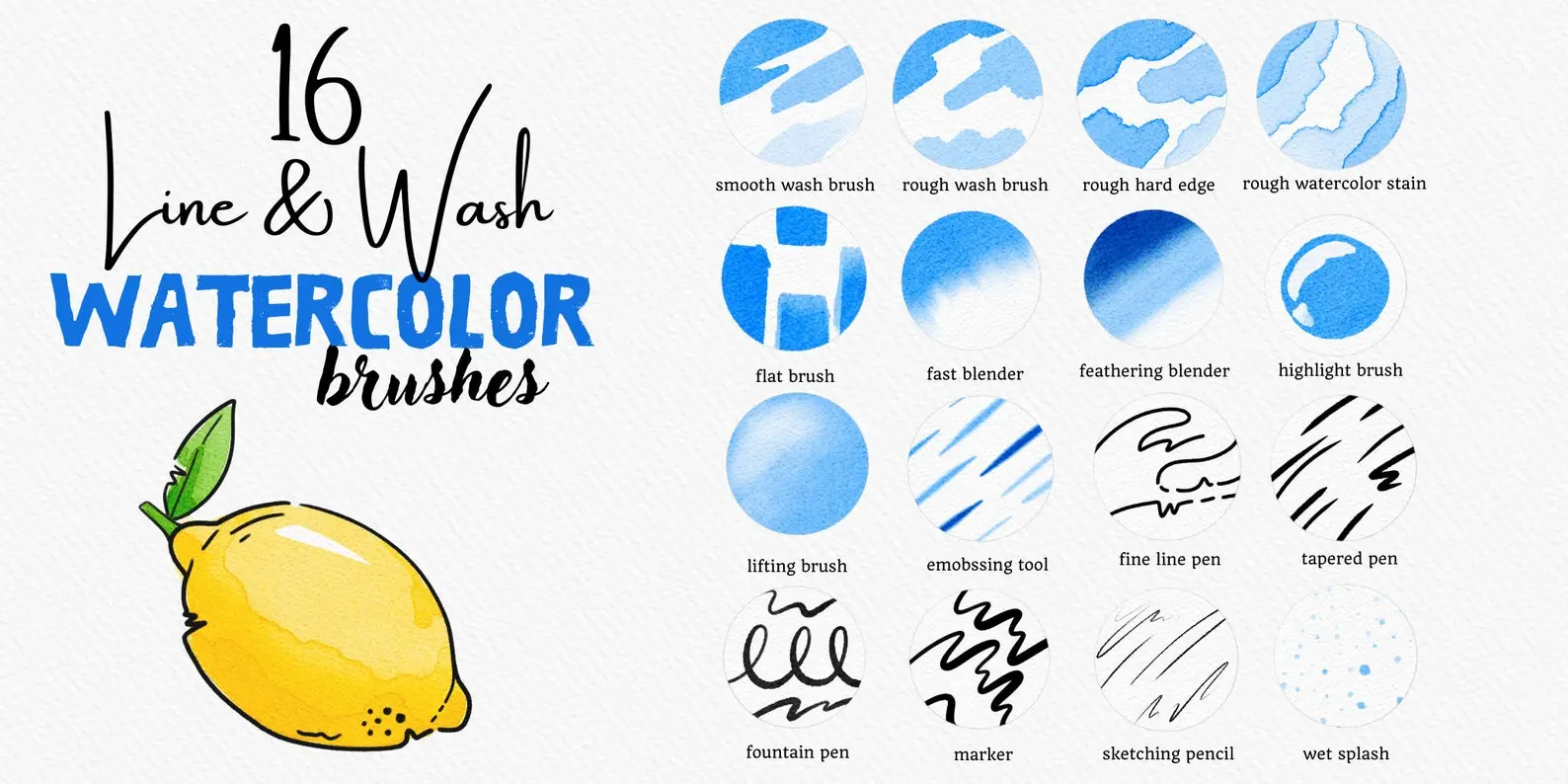 Line and Wash Watercolor Brush for Procreate 6 line and wash watercolor brush for procreate ipad 1
