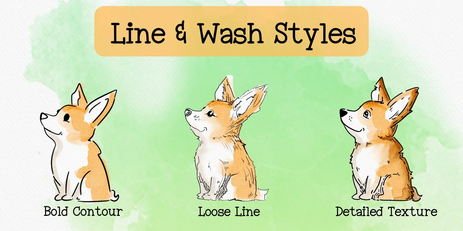 Line and Wash Watercolor Brush for Procreate 3 line and wash watercolor brush for procreate ipad 4