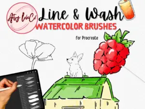 line and wash watercolor brush for procreate ipad 6