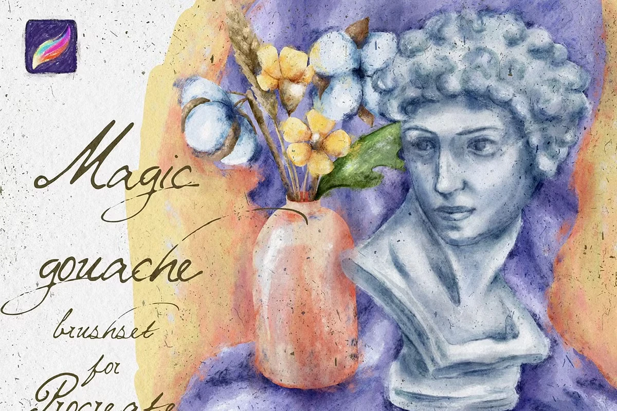 Magic Gouache Brushes for Procreate 3 Magic Gouache Brushes for Procreate - Image 3