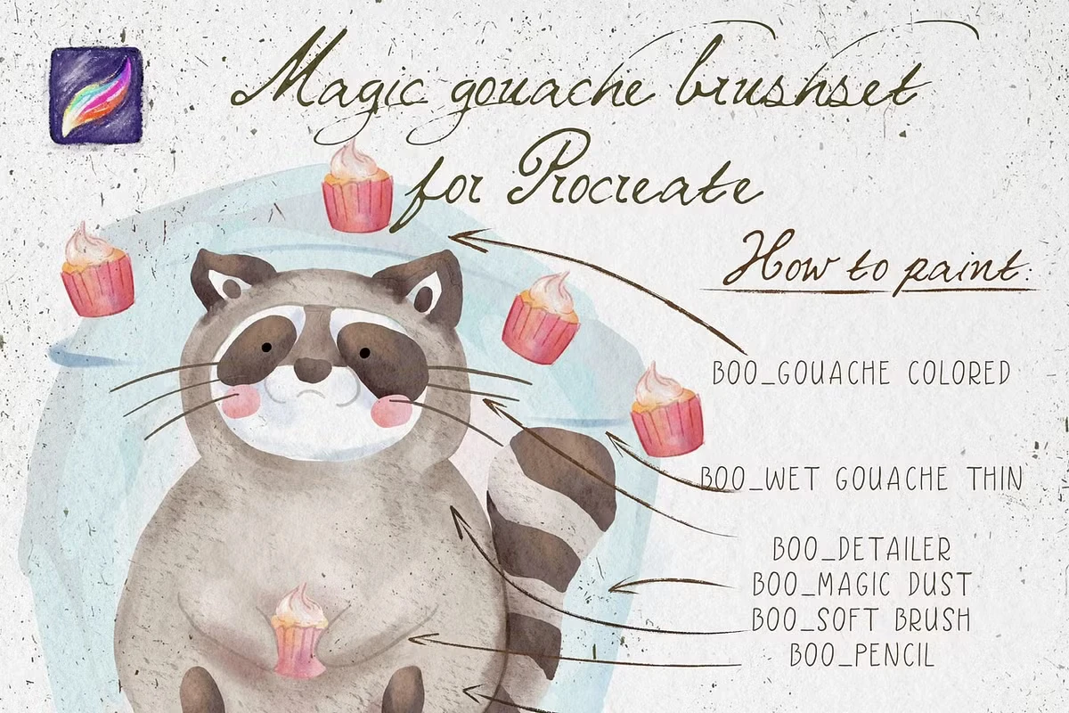 Magic Gouache Brushes for Procreate 4 Magic Gouache Brushes for Procreate - Image 4