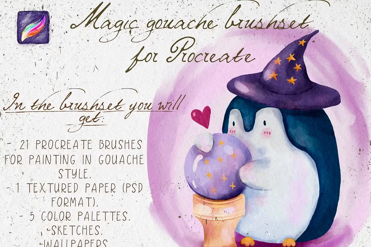 Magic Gouache Brushes for Procreate 5 Magic Gouache Brushes for Procreate - Image 5