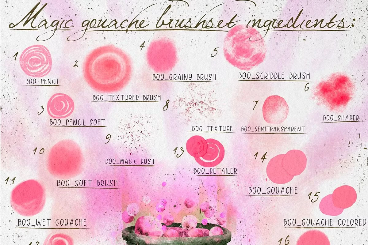 Magic Gouache Brushes for Procreate 7 Magic Gouache Brushes for Procreate - Image 7